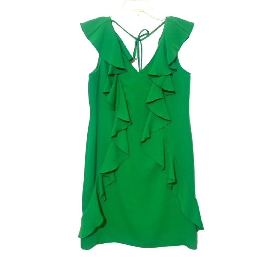 Trina Turk Sweetheart Ruffle Shift Dress Green Size Small - Picture 3 of 6